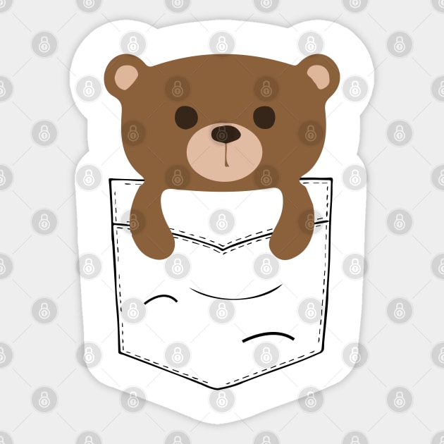 Pocket Teddy Bear, Little Teddy Gift Shirt Sticker by alltheprints